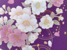 着物・和柄 紫地に桜 大人用L・M/子供用